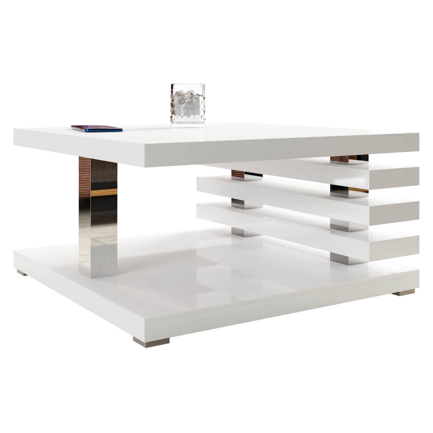 Koffie Tafel KYOTO 31x60 cm glanzend wit