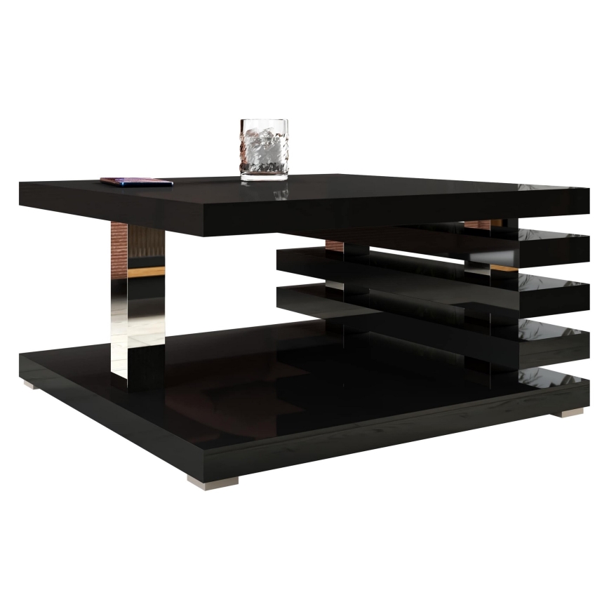 Koffie Tafel KYOTO 31x60 cm glanzend zwart