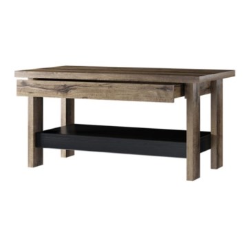 Koffie Tafel LANDU 50x100 cm bruin/zwart