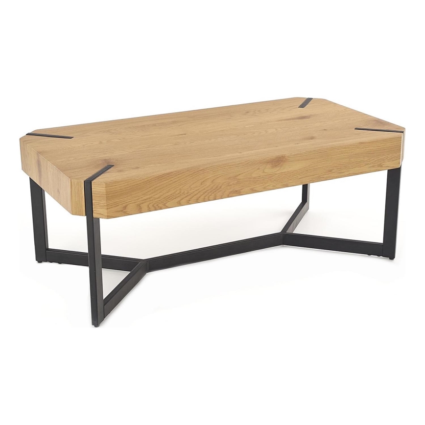 Koffie Tafel LAVIDA 43x110 cm goud eiken/zwart