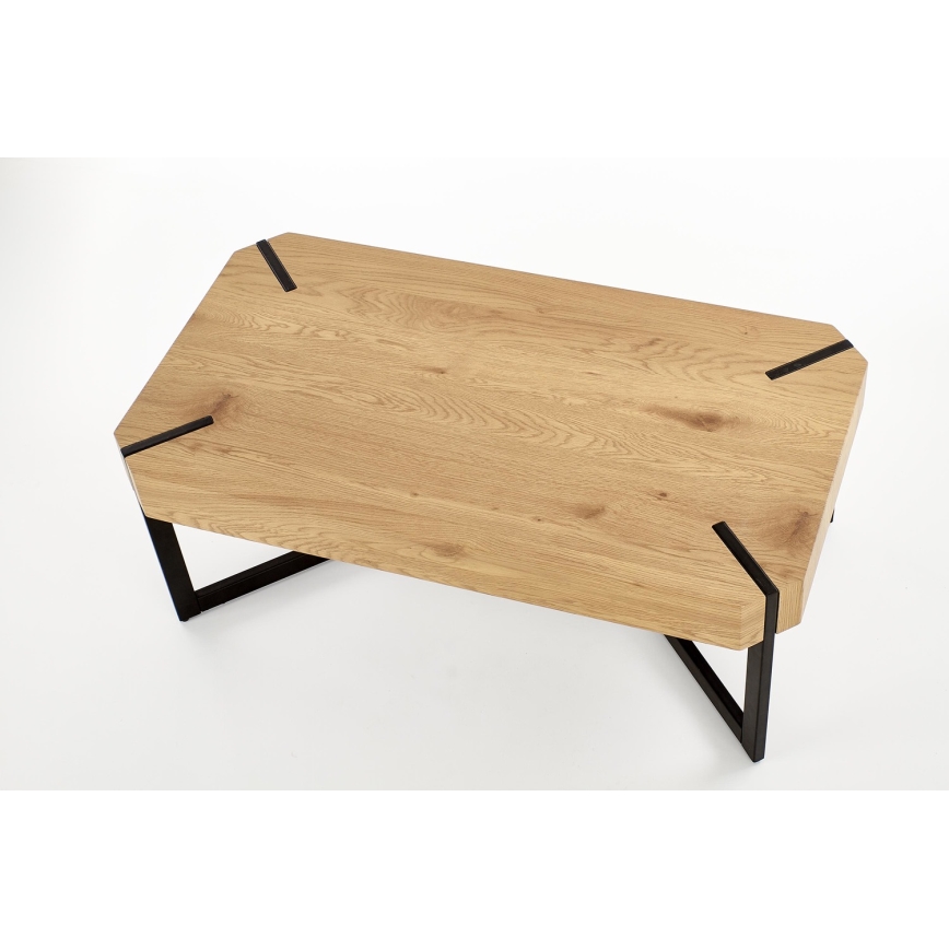 Koffie Tafel LAVIDA 43x110 cm goud eiken/zwart