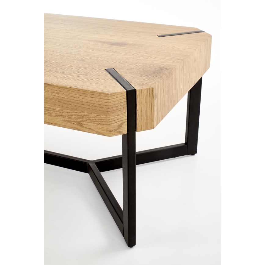 Koffie Tafel LAVIDA 43x110 cm goud eiken/zwart