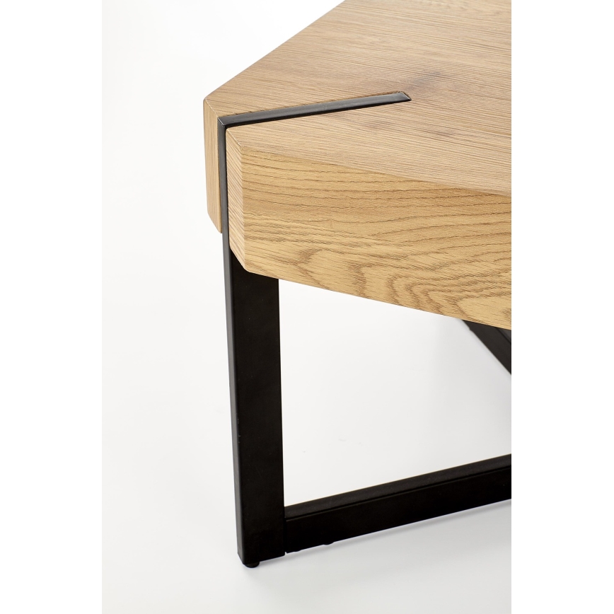 Koffie Tafel LAVIDA 43x110 cm goud eiken/zwart