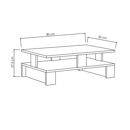 Koffie Tafel MANSU 27,5x80 cm zwart