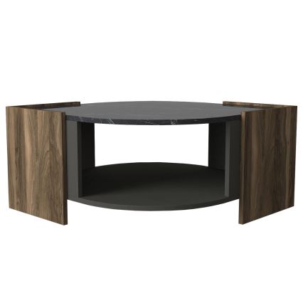 Koffie Tafel MARBEL 40x75 cm bruin/zwart