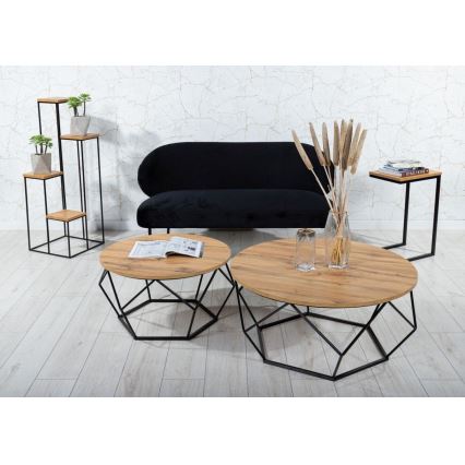 Koffie Tafel MARMUR 40x70 cm zwart/bruin