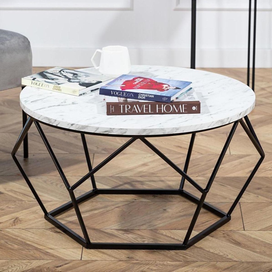 Koffie Tafel MARMUR 40x70 cm zwart/wit