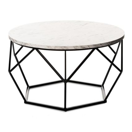 Koffie Tafel MARMUR 40x70 cm zwart/wit