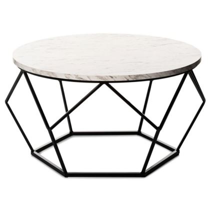 Koffie Tafel MARMUR 40x70 cm zwart/wit