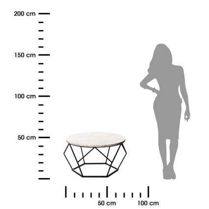 Koffie Tafel MARMUR 40x70 cm zwart/wit