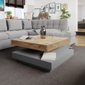 Koffie Tafel NENANI 34x70 cm grijs/eiken wotan
