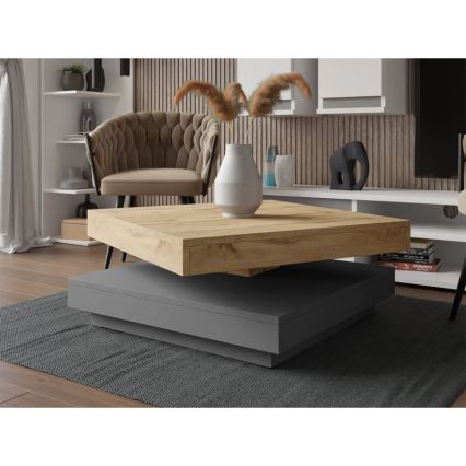 Koffie Tafel NENANI 34x70 cm grijs/eiken wotan