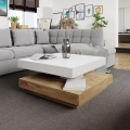 Koffie Tafel NENANI 34x70 cm wit/eiken wotan