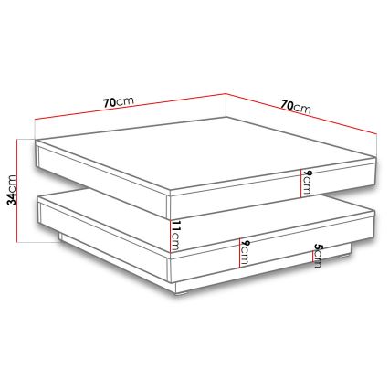 Koffie Tafel NENANI 34x70 cm wit