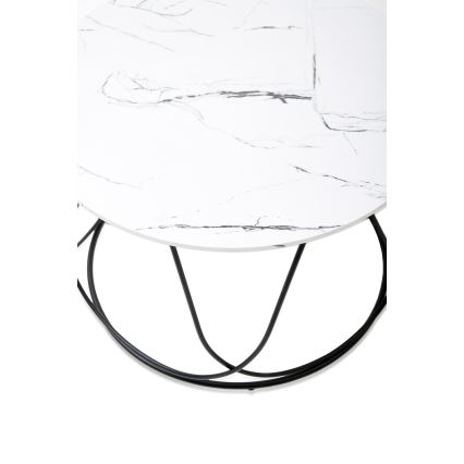 Koffie Tafel NUBIRA 41x60 cm zwart/marmeren decor