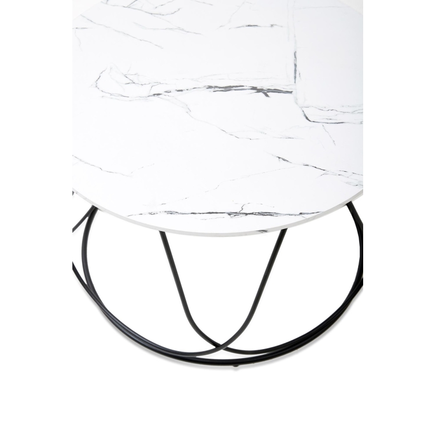 Koffie Tafel NUBIRA 41x60 cm zwart/marmeren decor