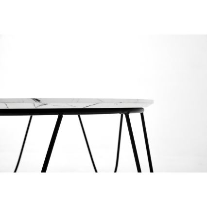 Koffie Tafel NUBIRA 41x60 cm zwart/marmeren decor
