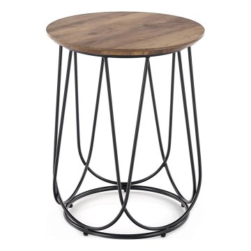 Koffie Tafel NUBIRA 51x40 cm zwart/walnoot