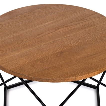 Koffie Tafel OAKLOFT 40x70 cm zwart/eiken