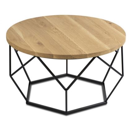 Koffie Tafel OAKLOFT 40x70 cm zwart/eiken