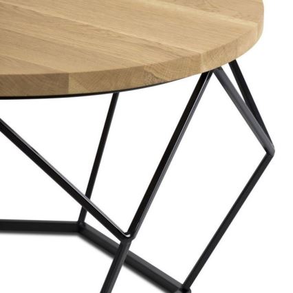 Koffie Tafel OAKLOFT 40x70 cm zwart/eiken