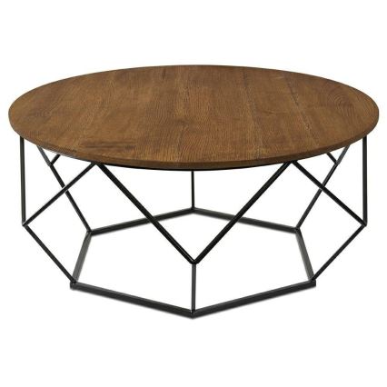 Koffie Tafel OAKLOFT 41,5x90 cm zwart/eiken