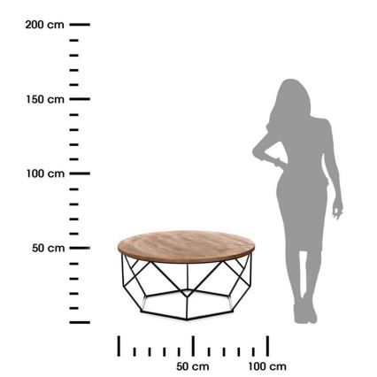 Koffie Tafel OAKLOFT 41,5x90 cm zwart/eiken