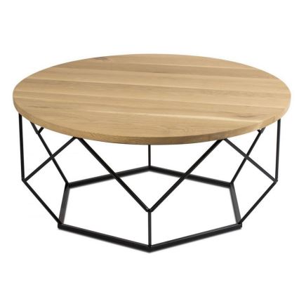 Koffie Tafel OAKLOFT 41,5x90 cm zwart/eiken