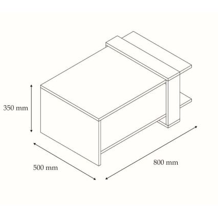 Koffie Tafel OVA 35x80 cm bruin/antraciet