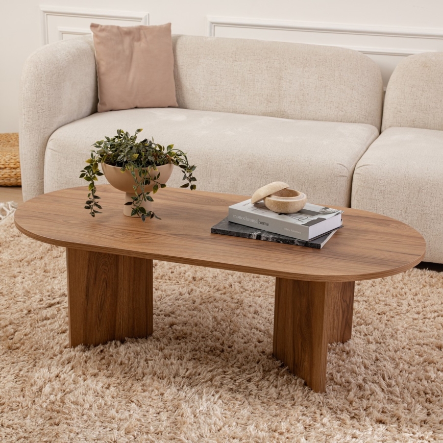 Koffie Tafel OVAL 60x120 cm bruin
