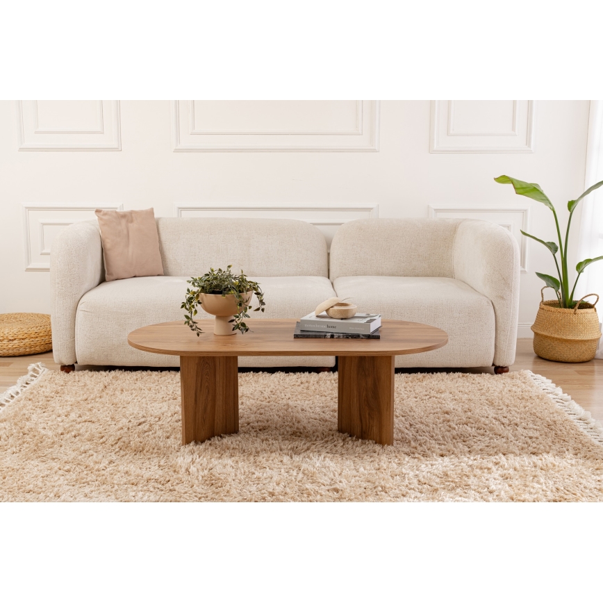 Koffie Tafel OVAL 60x120 cm bruin