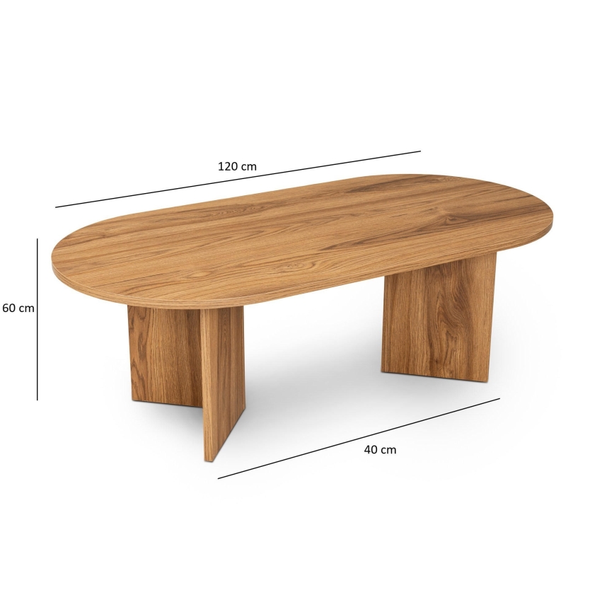 Koffie Tafel OVAL 60x120 cm bruin