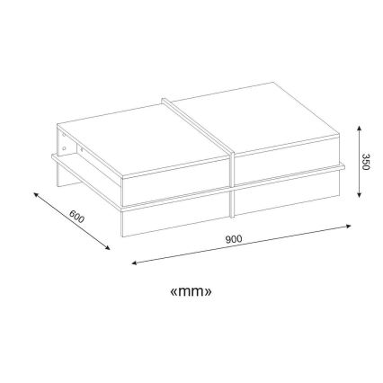 Koffie Tafel PLUS 35x90 cm bruin/wit