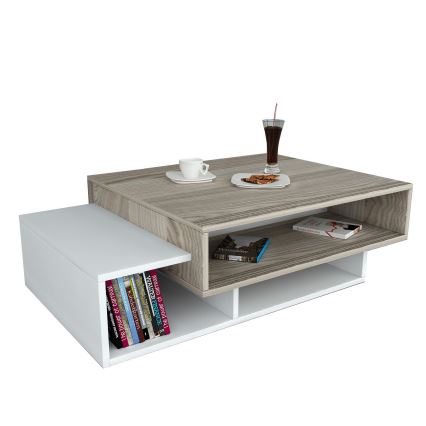 Koffie Tafel TAB 32x105 cm beige/wit