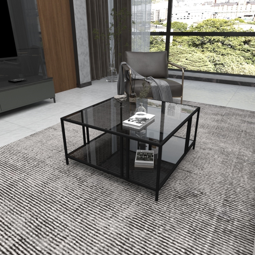 Koffie Tafel URANUS 40x80 cm zwart