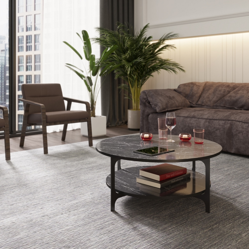 Koffie Tafel VERSY 37x90 cm zwart