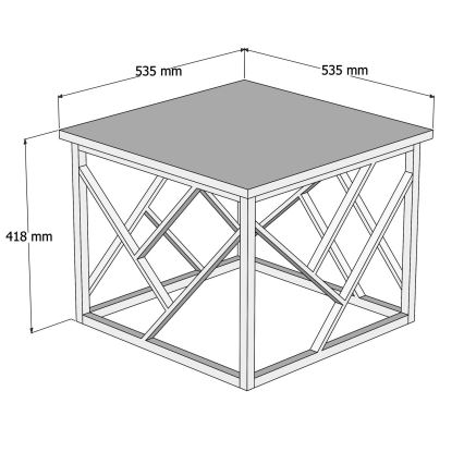 Koffie Tafel WODA 42x53 cm bruin/zwart