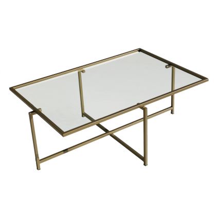 Koffie Tafel ZON 35x94 cm goud/doorzichtig