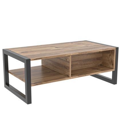 Koffietafel HALDIZEN 55x105 cm zwart/bruin