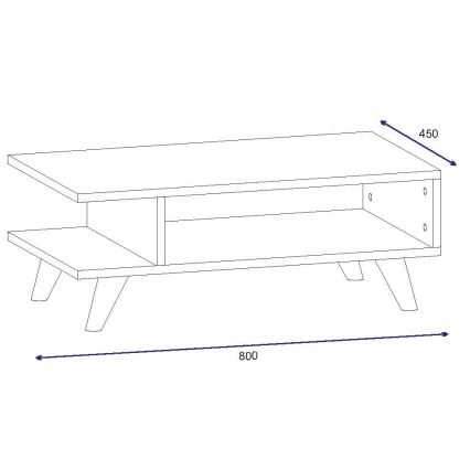 Koffietafel TITUS 30x80 cm wit