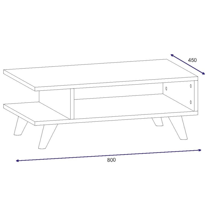Koffietafel TITUS 30x80 cm wit