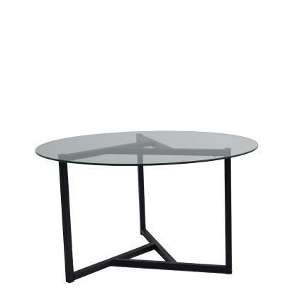 Koffietafel TRIO 42x75 cm transparant/zwart