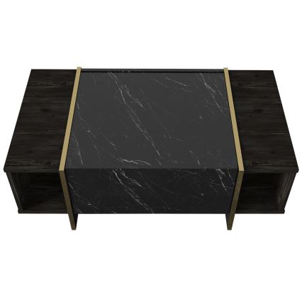 Koffietafel VEYRON 37,3x103,8 cm zwart/goud