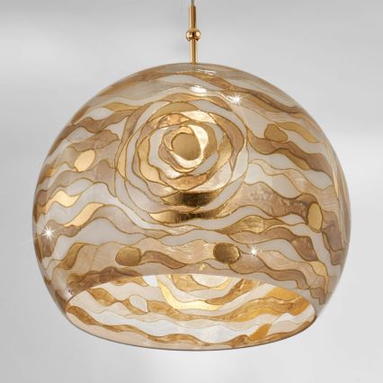 Kolarz 0392.31L.3.Aq.Ch - Hanglamp aan een koord LUNA 1xE27/60W/230V 24K goud
