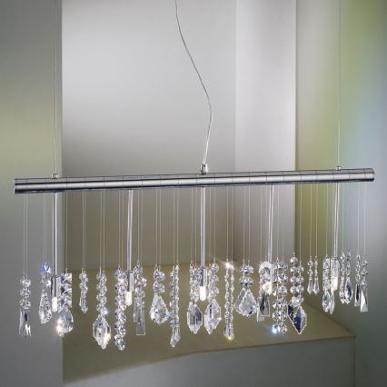 Kolarz 104.85.5 - Kristallen hanglamp aan een koord STRETTA 5xG9/40W/230V glanzend chroom
