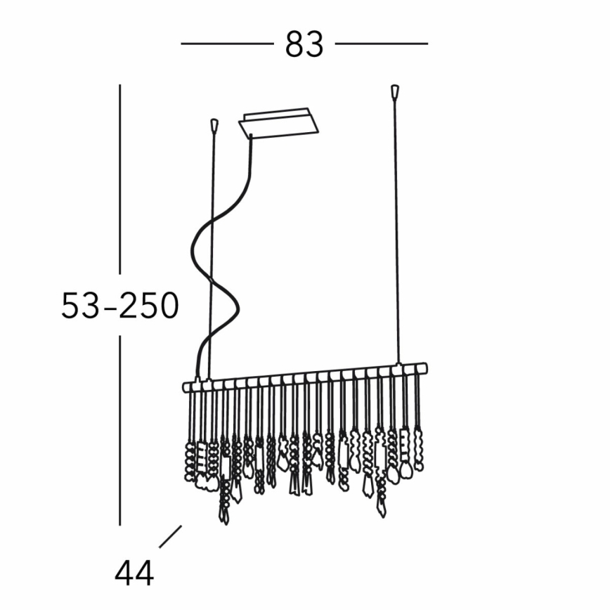 Kolarz 104.85.5 - Kristallen hanglamp aan een koord STRETTA 5xG9/40W/230V glanzend chroom