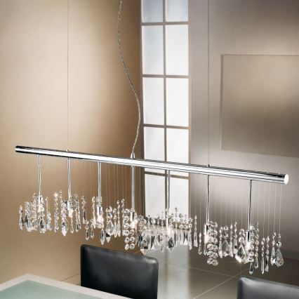 Kolarz 104.87.5 - Kristallen hanglamp aan een koord STRETTA 7xG9/40W/230V glanzend chroom