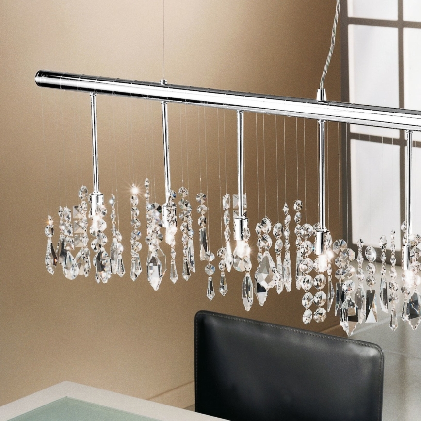 Kolarz 104.87.5 - Kristallen hanglamp aan een koord STRETTA 7xG9/40W/230V glanzend chroom