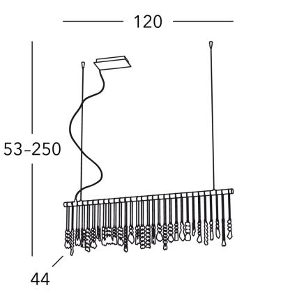 Kolarz 104.87.5 - Kristallen hanglamp aan een koord STRETTA 7xG9/40W/230V glanzend chroom