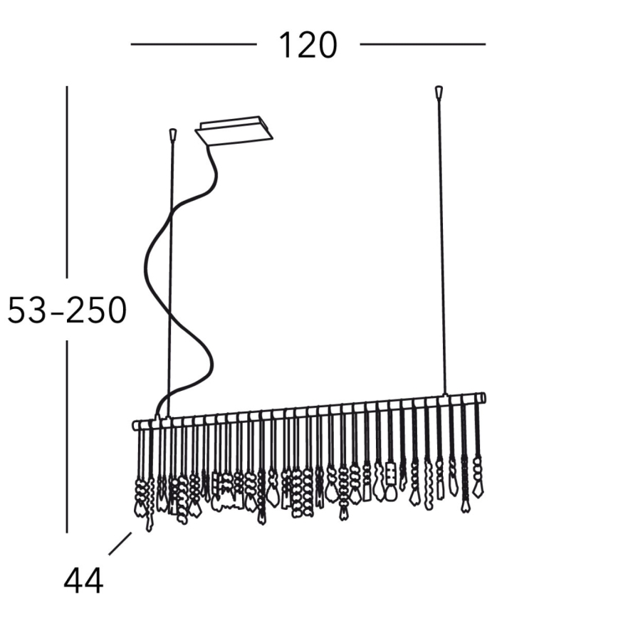 Kolarz 104.87.5 - Kristallen hanglamp aan een koord STRETTA 7xG9/40W/230V glanzend chroom